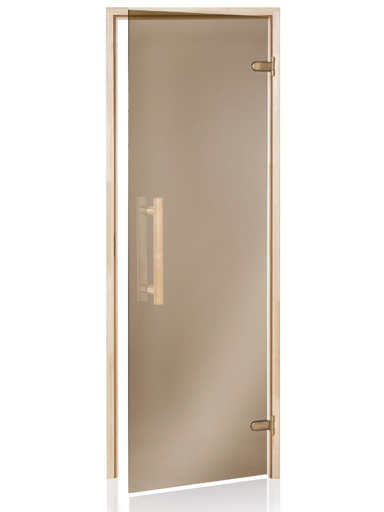 Glazen saunadeur in houten frame (naturel of zwart), bronzed, Ophalen, Onderdelen, Fins of Traditioneel, Nieuw