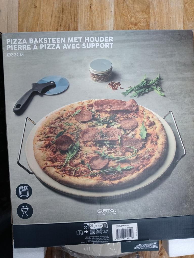 Pizza Steen voor Oven/BBQ - Nieuw in doos!, Ophalen, Nieuw