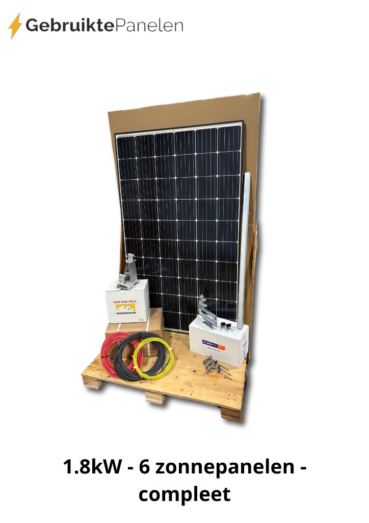 Actie - Complete installatie 6 zonnepanelen - 1.8kWh, Doe-het-zelf en Verbouw, Zonnepanelen en Toebehoren, Ophalen of Verzenden