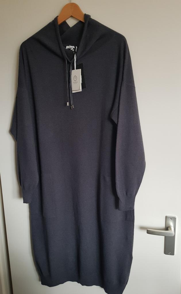 Peserico antraciet grijze wol/zijde/cashmere jurk 42 NIEUW!, Peserico, Maat 42/44 (L), Nieuw, Ophalen of Verzenden