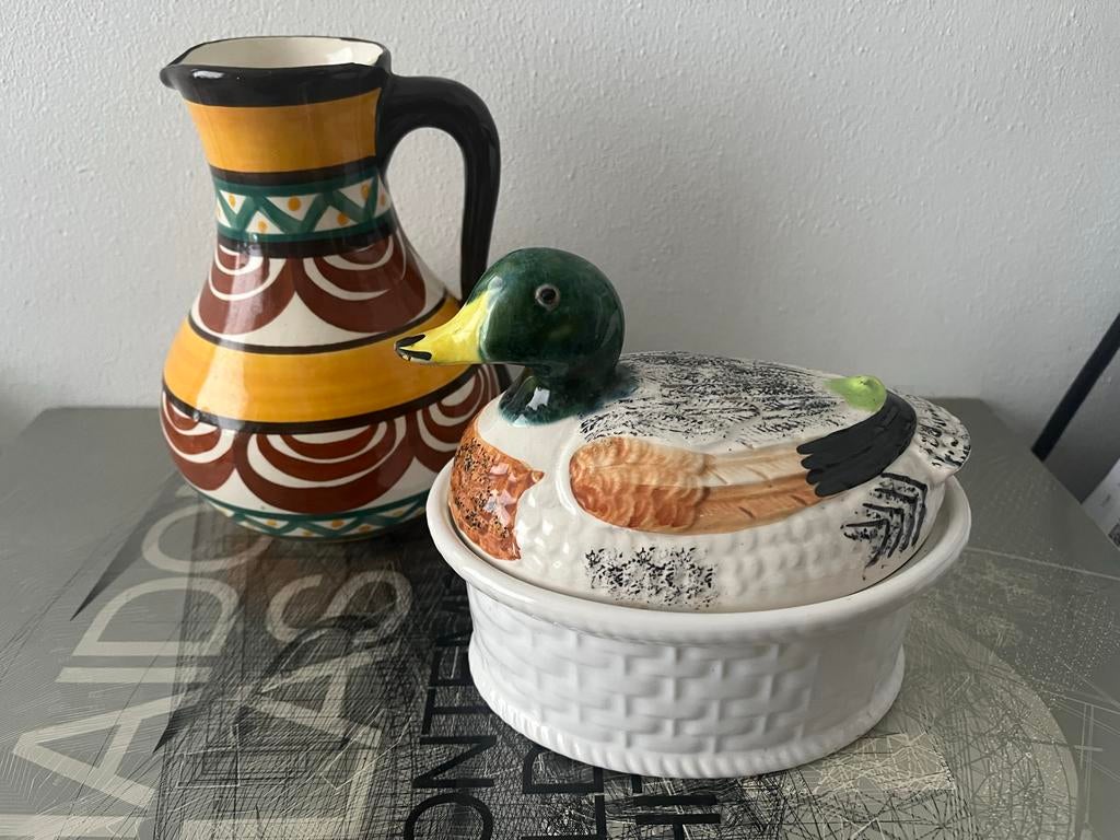 Vintage Portugese Pate Schaal Eend izgst merk GEO, Verzenden