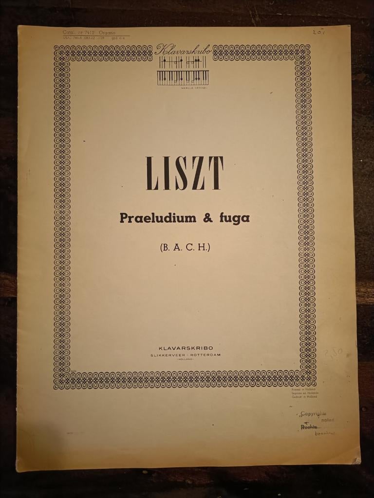 Liszt Bach klavarskribo, Ophalen of Verzenden, Gebruikt, Overige soorten, Klassiek