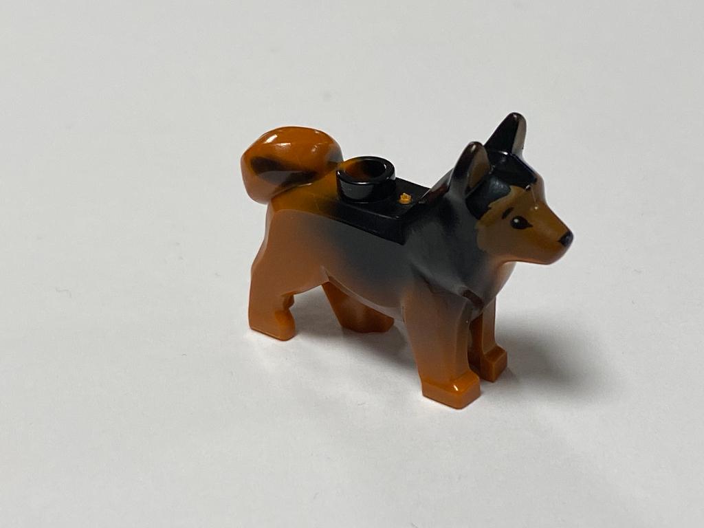 Nieuwe Lego donker oranje husky / hond (Red / Copper)
