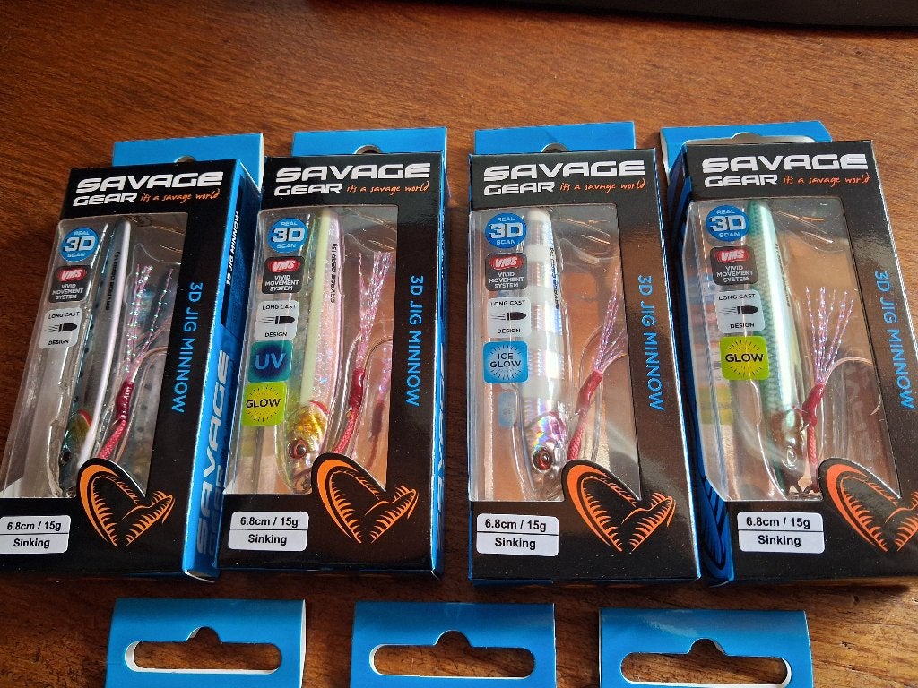 15-grams Savage Gear Jigs (3D Jig Minnow) in 7 kleuren, Tinstraat, Savage Gear, Nieuw, Ophalen of Verzenden