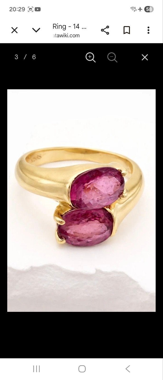 14krt Gouden Ring met Toermalijn, Sieraden, Tassen en Uiterlijk, Ringen, Gebruikt, 19 tot 20, Ophalen of Verzenden, Met edelsteen