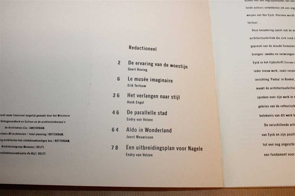 Aldo van Eyck — Verbeelde Orde Architectuur — OASE 1990, Boeken, Kunst en Cultuur | Architectuur, Ophalen of Verzenden, Gelezen