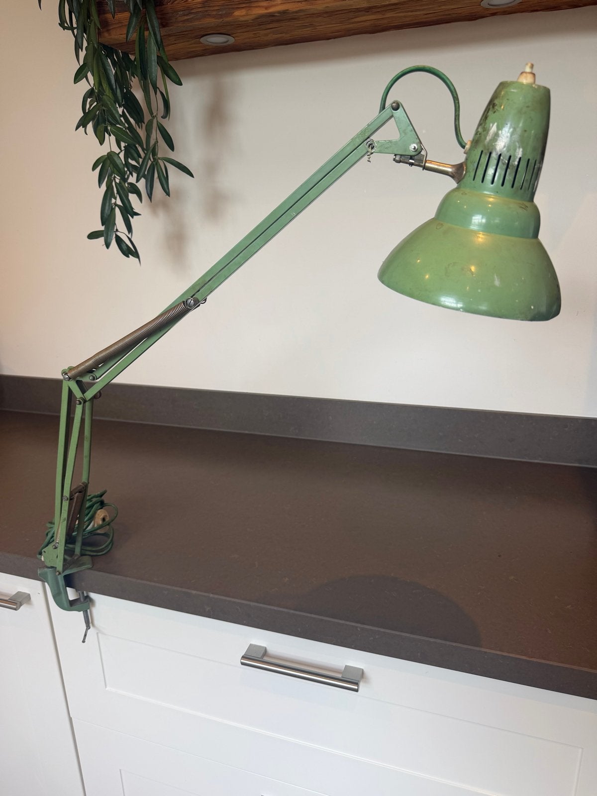Vintage Luxo L-6 bureaulamp - Groen, werkend, Ophalen of Verzenden