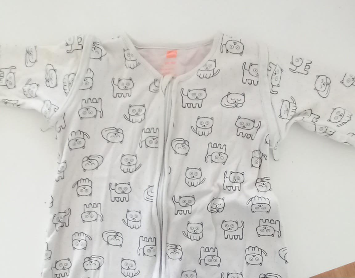 Slaapzak met kattenprint (Maat 70), Wasbaar, Gebruikt, 70 cm, Slaapzak