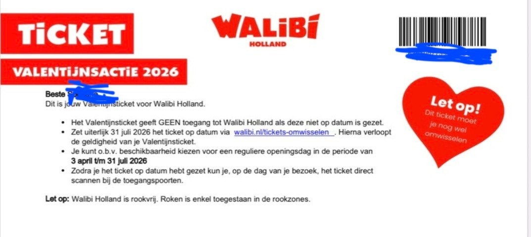 Walibi toegangskaartje, Tickets en Kaartjes, Recreatie | Pretparken en Attractieparken, Eén persoon, Ticket of Toegangskaart