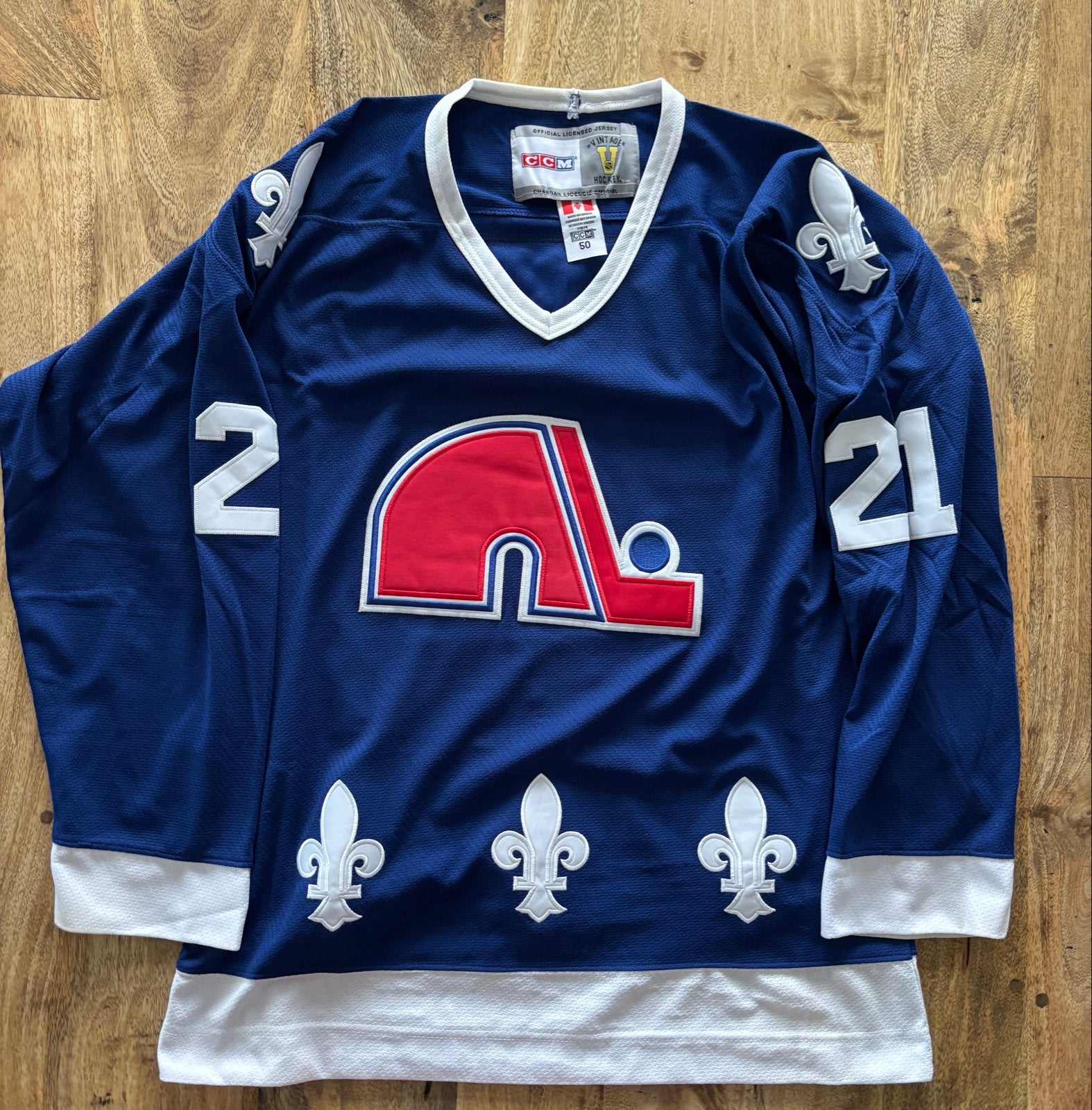 Vintage Quebec Nordiques #21 Peter Forsberg Hockey Jersey, Ophalen of Verzenden, Nieuw, Kleding