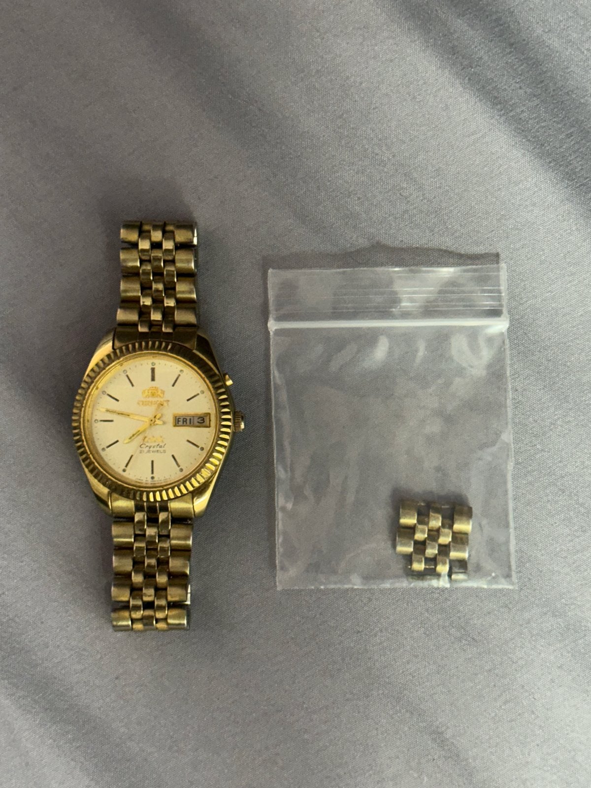 Orient Automatic Day-Date 469EC7-70 CA, Verzenden, Gebruikt, Staal, Overige merken