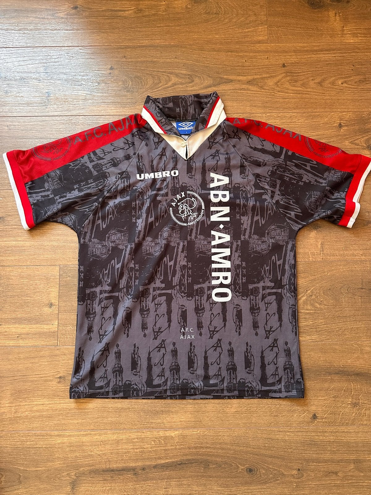 Ajax uitshirt 1996/1997, Maat L, Ophalen of Verzenden, Zo goed als nieuw, Shirt