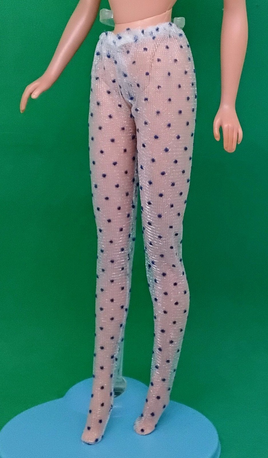 Vintage Barbie Panty/Kousen Wit/Blauw Stipje, Verzenden, Gebruikt, Kleertjes