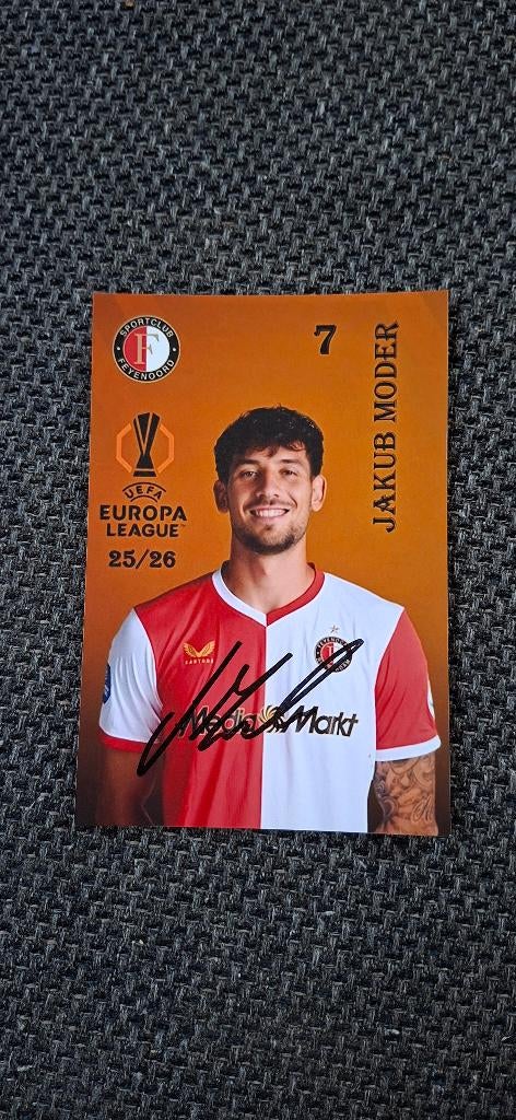 Foto met handtekening; Jakub Moder # Feyenoord, Ophalen of Verzenden, Nieuw, Feyenoord, Overige typen