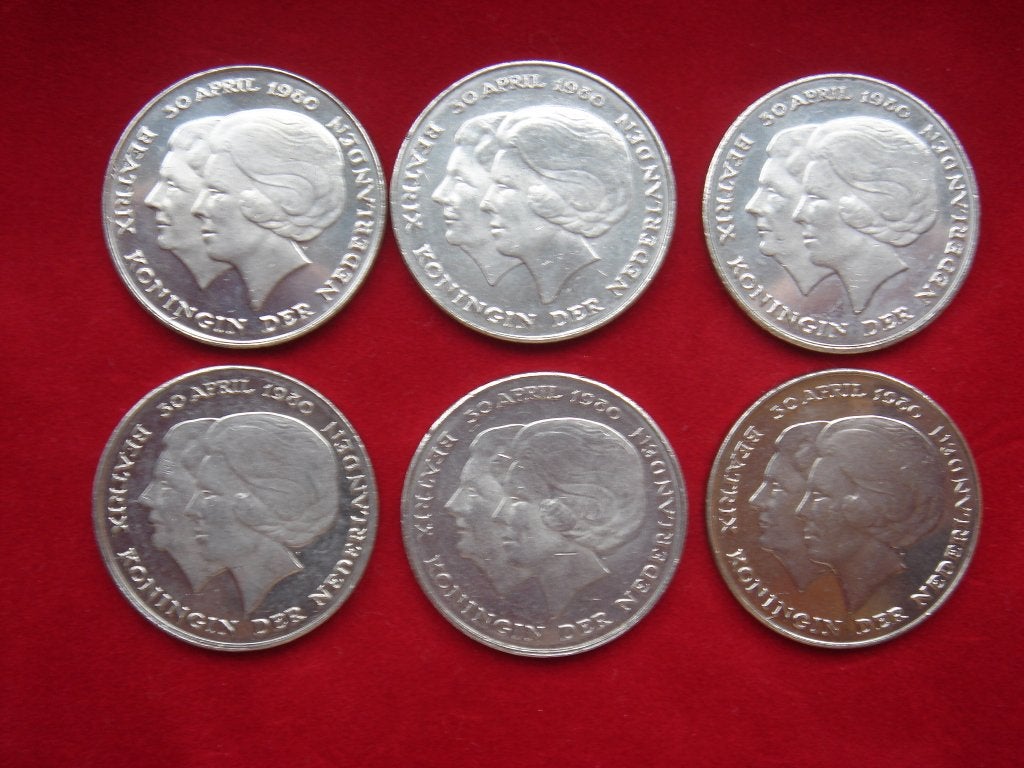 6 Rijksdaalders Troonswisseling Juliana - Beatrix 1980, Ophalen of Verzenden, Koningin Beatrix, 2½ gulden, Losse munt