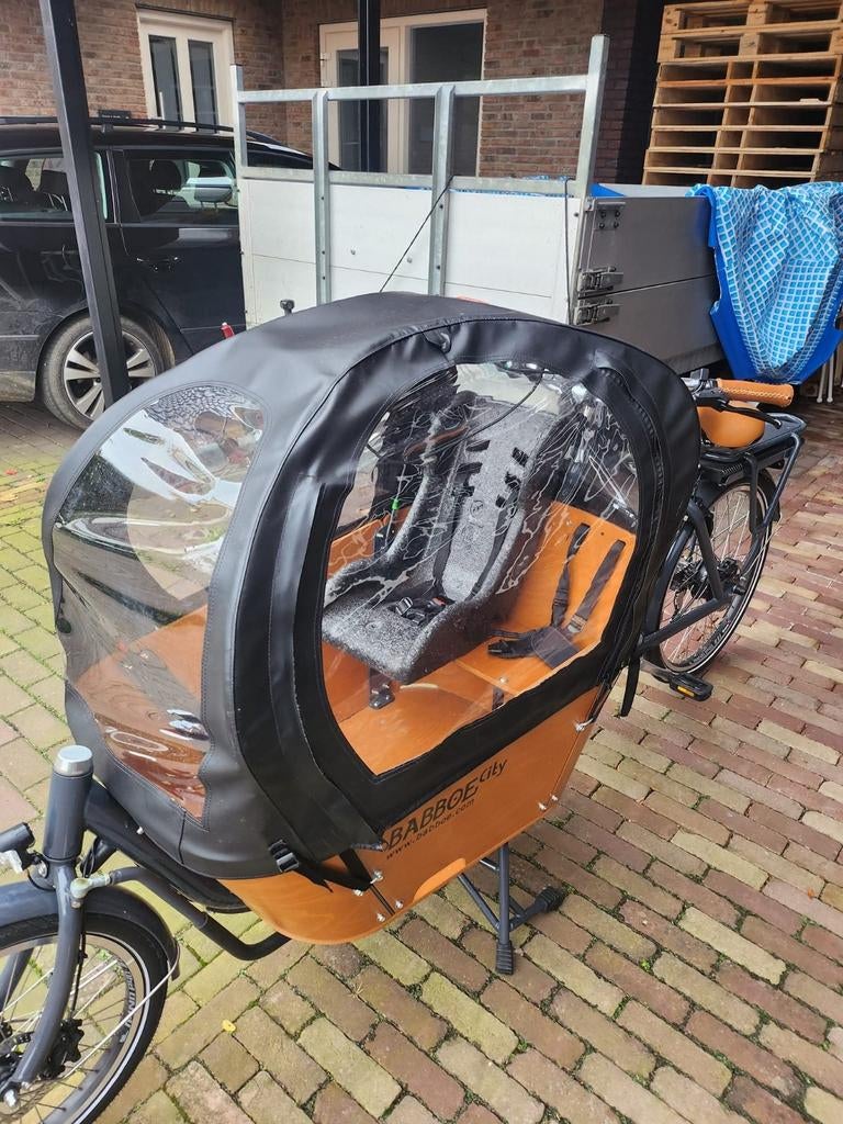 Regenhoes voor Babboe City bakfiets (nauwelijks gebruikt), Fietsen en Brommers, Ophalen of Verzenden, Zo goed als nieuw, Babboe