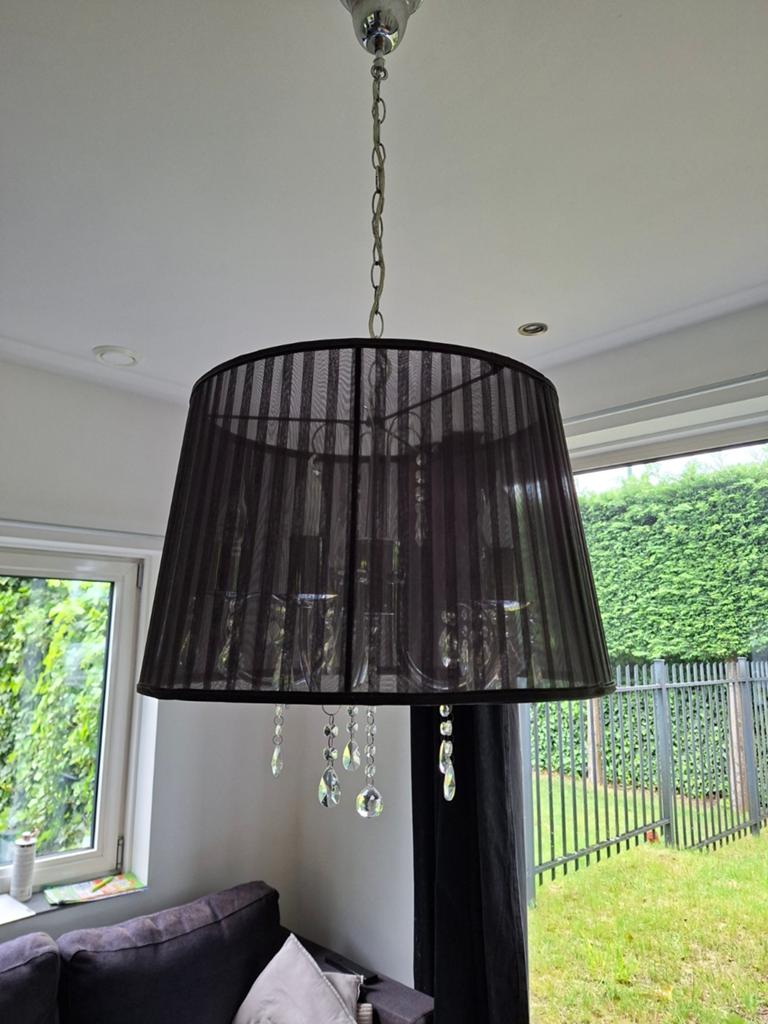 Hanglamp 2 stuks zwart met '  kristallen ', Ophalen of Verzenden