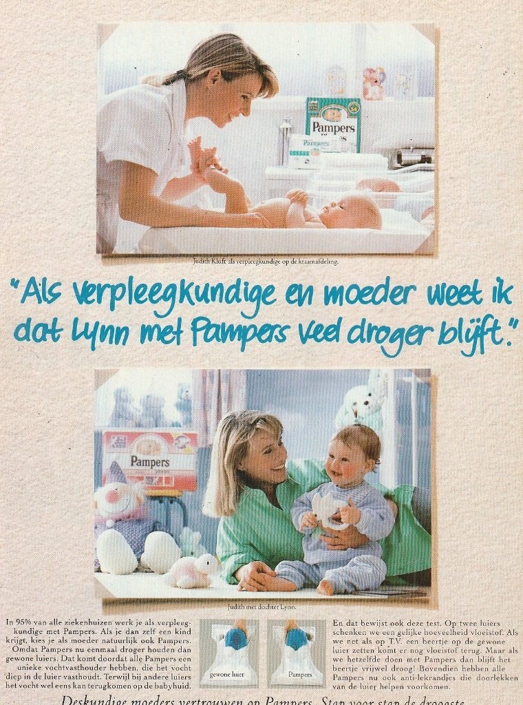 Retro reclame 1989 Pampers baby luiers voor Lynn, Verzamelen, Verzenden, Overige typen