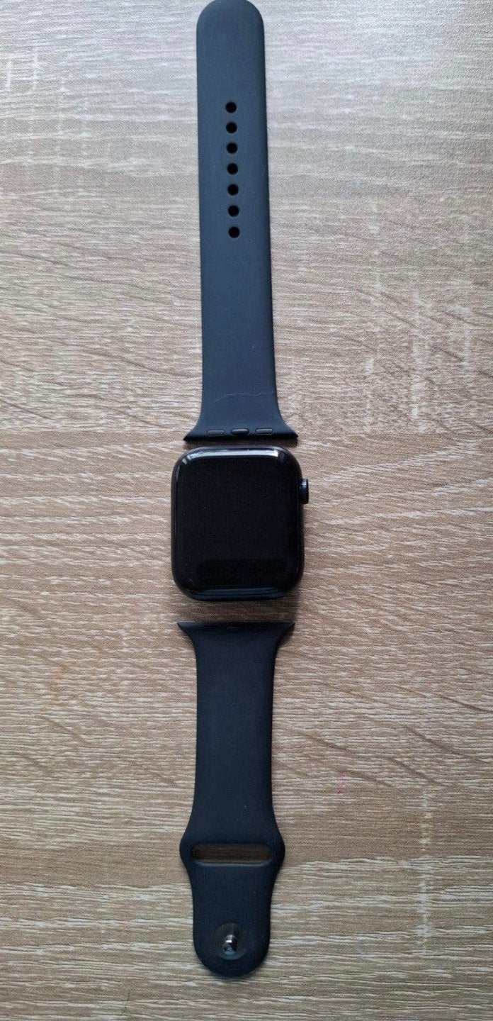 Apple Watch Series 7 45mm Midnight Aluminium GPS + Cellular, Sieraden, Tassen en Uiterlijk, Smartwatches, Zwart, IOS, Ophalen of Verzenden