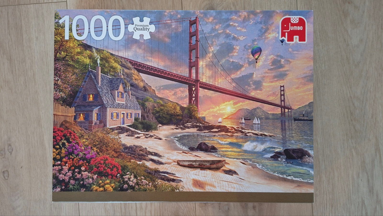Jumbo Legpuzzel Golden Gate Bridge1000 stukjes, Ophalen of Verzenden, 500 t/m 1500 stukjes, Zo goed als nieuw, Legpuzzel