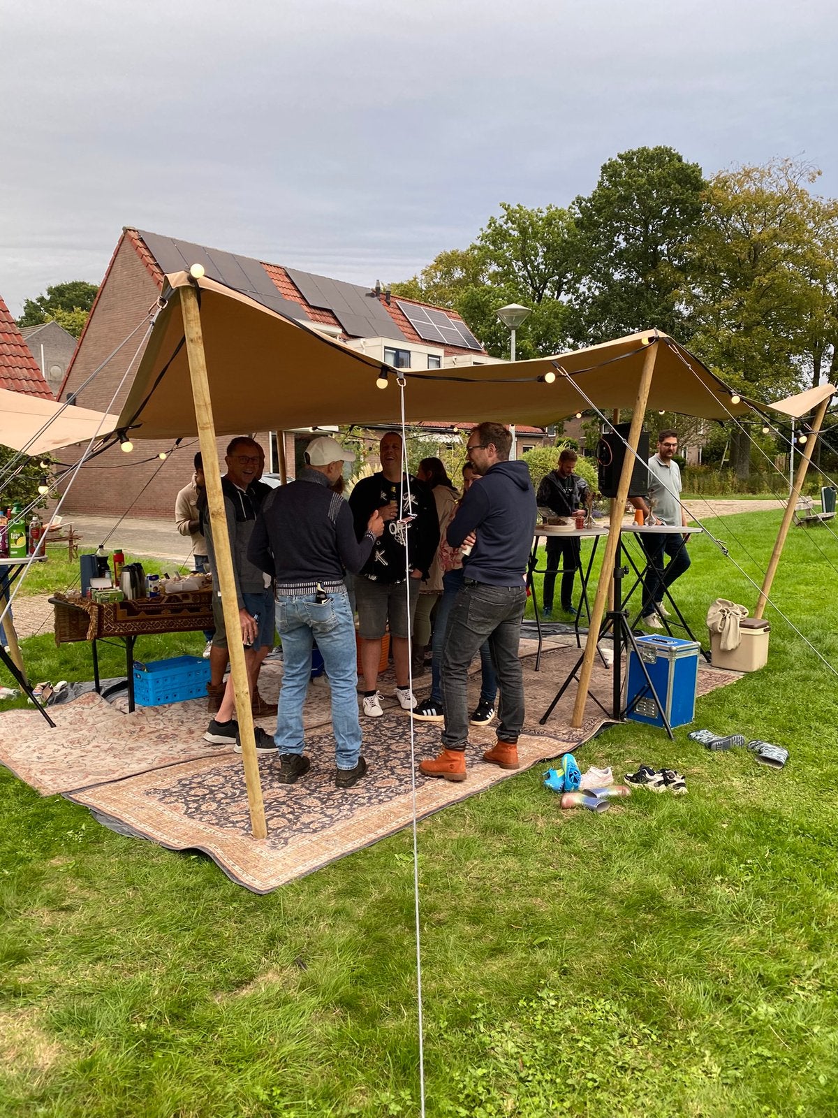 Tarp 6x4 meter met houtenpalen te huur, Ophalen, Zo goed als nieuw, Overige
