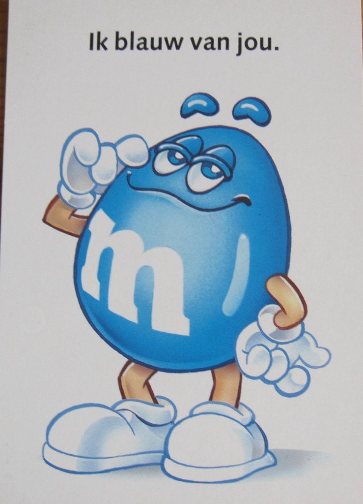College card van M&Ms - Ik blauw van jou - nieuw, Verzamelen, Verzenden, 1980 tot heden, Ongelopen, Overige thema's
