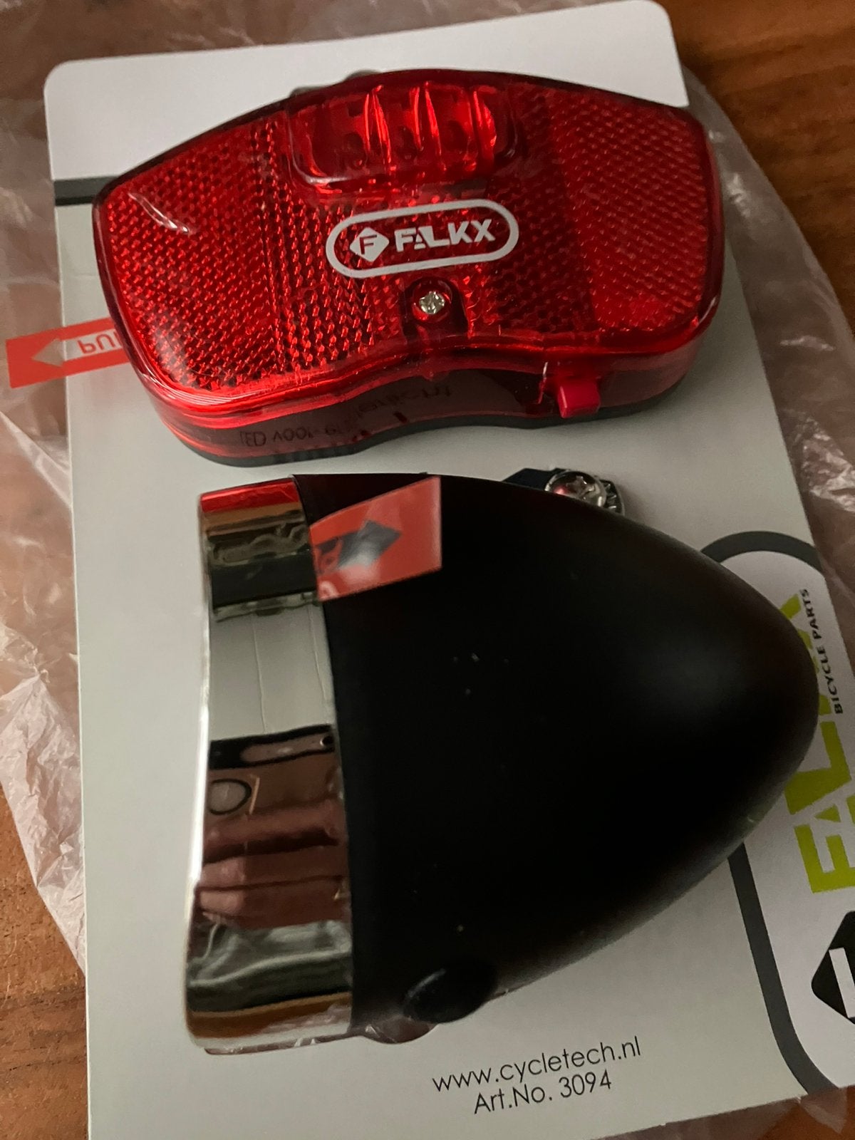 Setje fietsverlichting, Ophalen, Nieuw, Batterij, Verlichtingsset