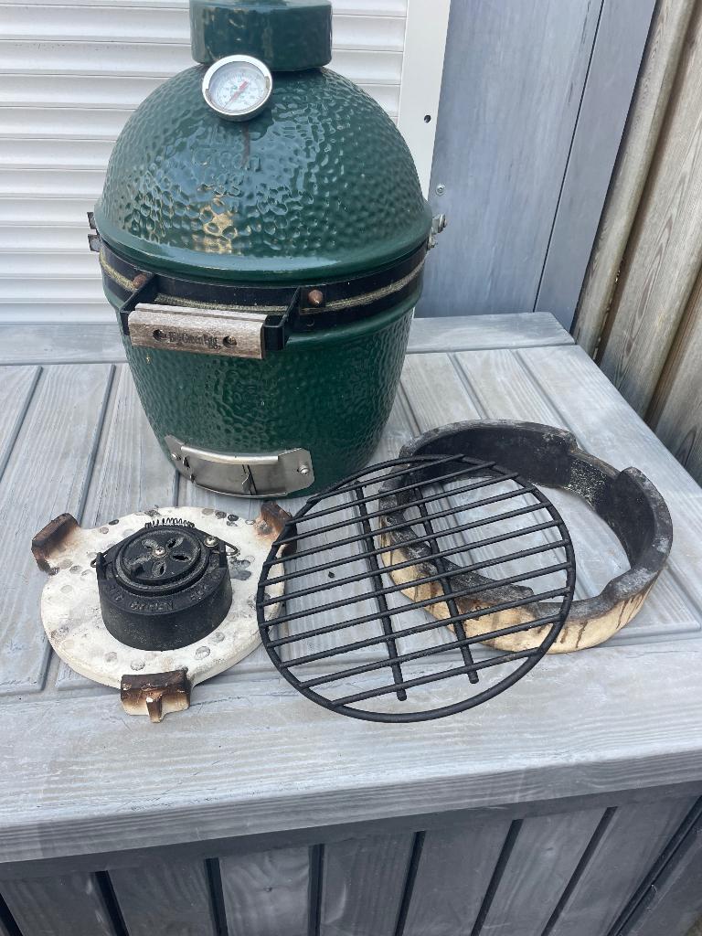 Big Green Egg met buitenkeuken, Tuin en Terras, Ophalen, Gebruikt, Houtskool, Big Green Egg