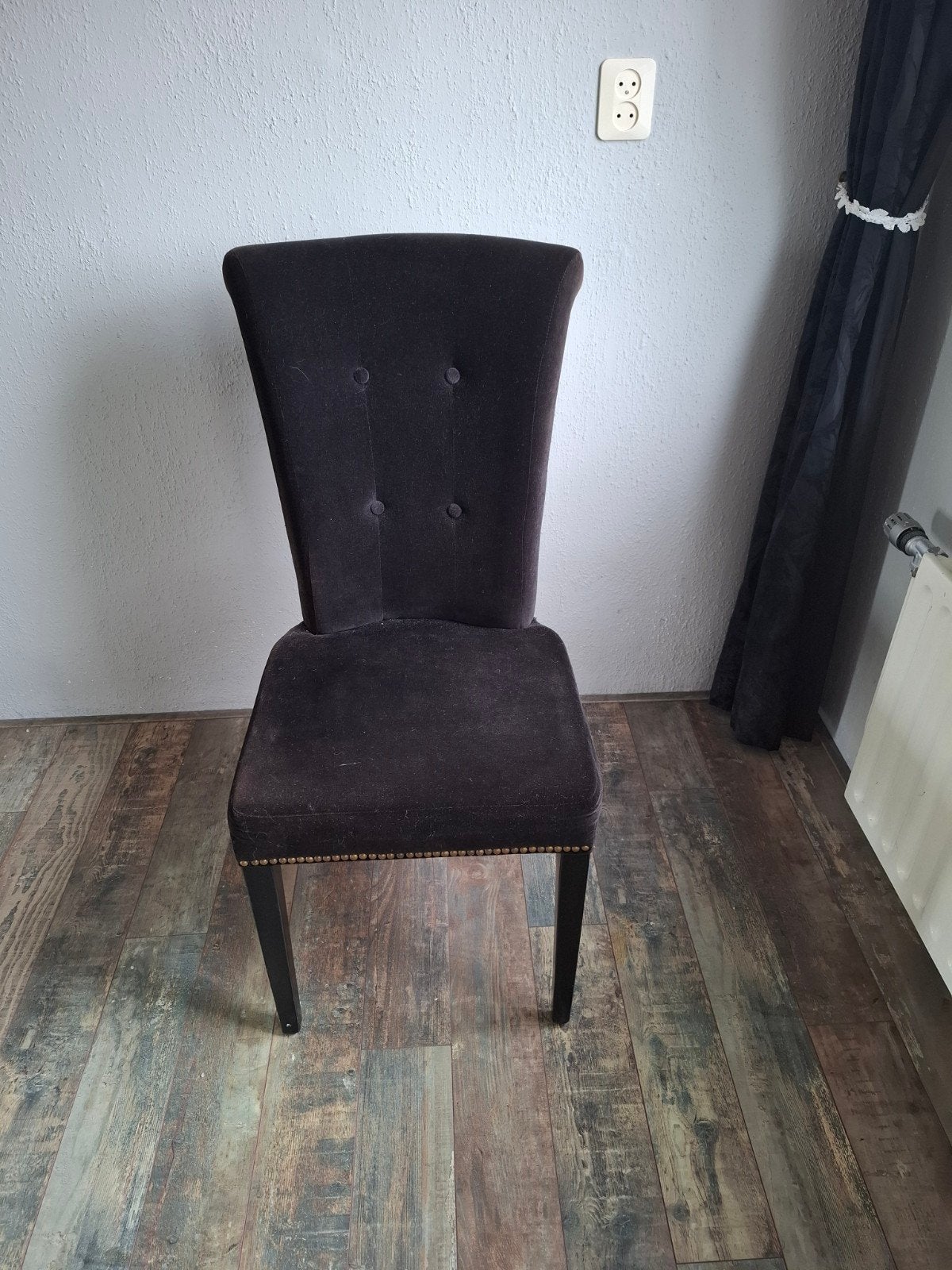 1 velours stoel. GRATIS, Ophalen of Verzenden, Nieuw, Eén
