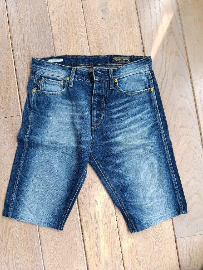 Korte spijkerbroek, J&J, maat 30., Blauw, Ophalen of Verzenden, Zo goed als nieuw, Jack & Jones