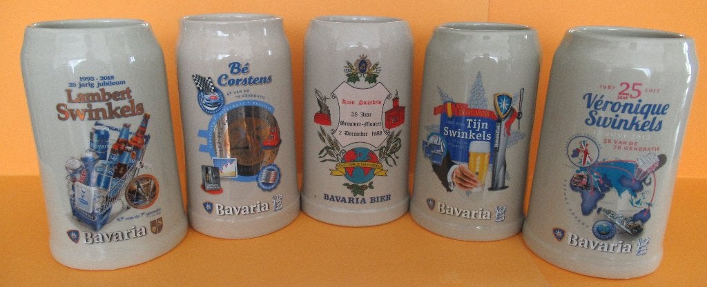 Bavaria bier, 5 stuks stenen 1 liter pullen, set nr. 5, Ophalen of Verzenden, Nieuw, Pul(len), Bavaria