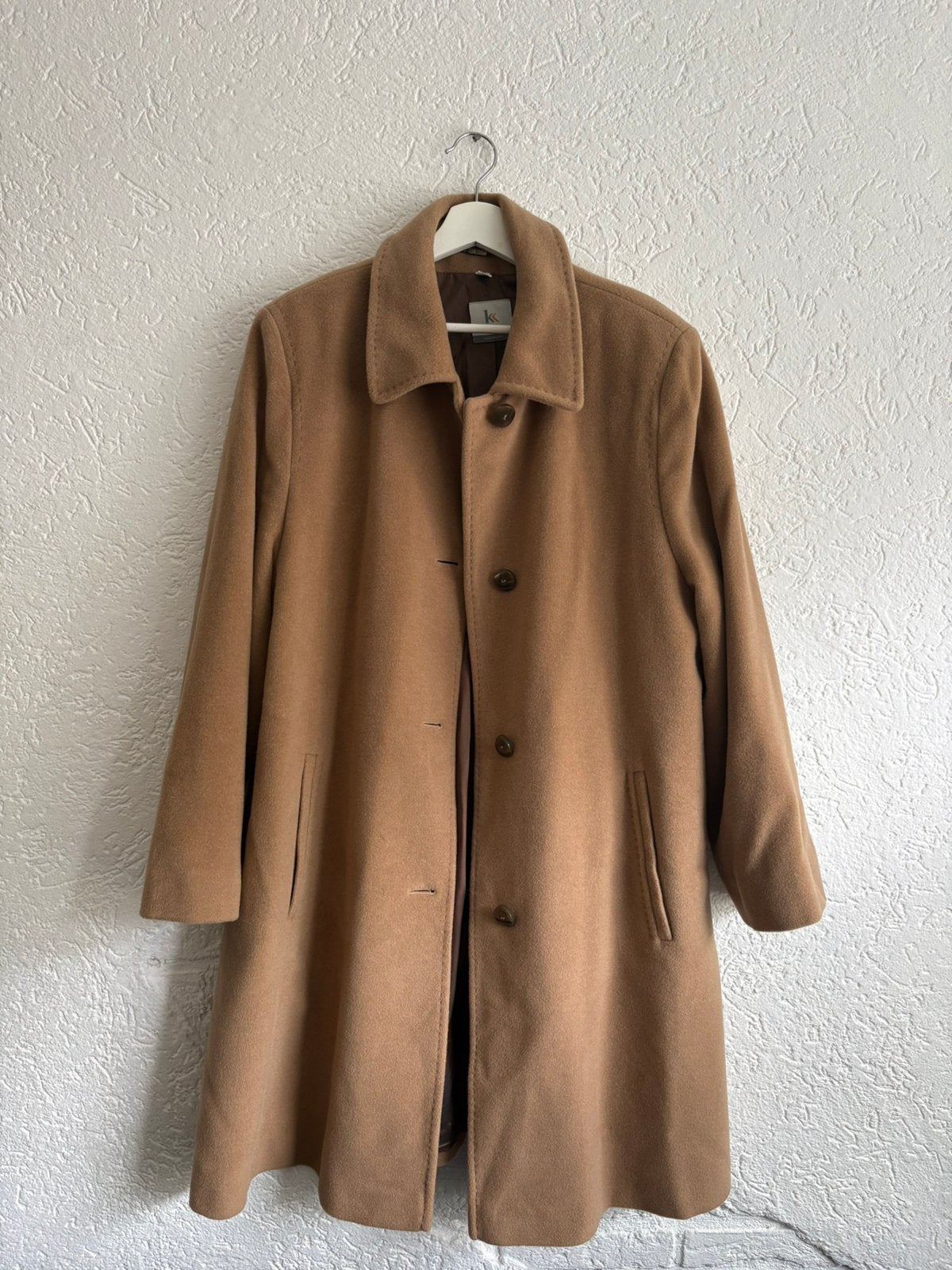 Kohler en Krenzer wollen vintage mantel jas camel 44, Kleding | Dames, Ophalen of Verzenden, Zo goed als nieuw, Maat 42/44 (L)