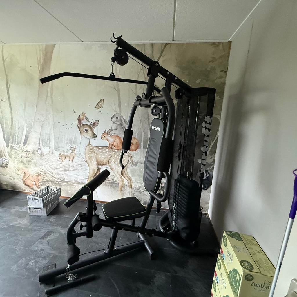 Complete fitness set: bokszak, buikspierbank en multigym, Ophalen of Verzenden, Zo goed als nieuw, Armen, Fitnessbank