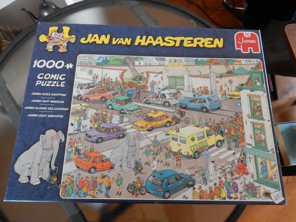 v. Haasteren, Jumbo gaat winkelen 1000 stukjes compleet, Ophalen of Verzenden, 500 t/m 1500 stukjes, Gebruikt, Legpuzzel
