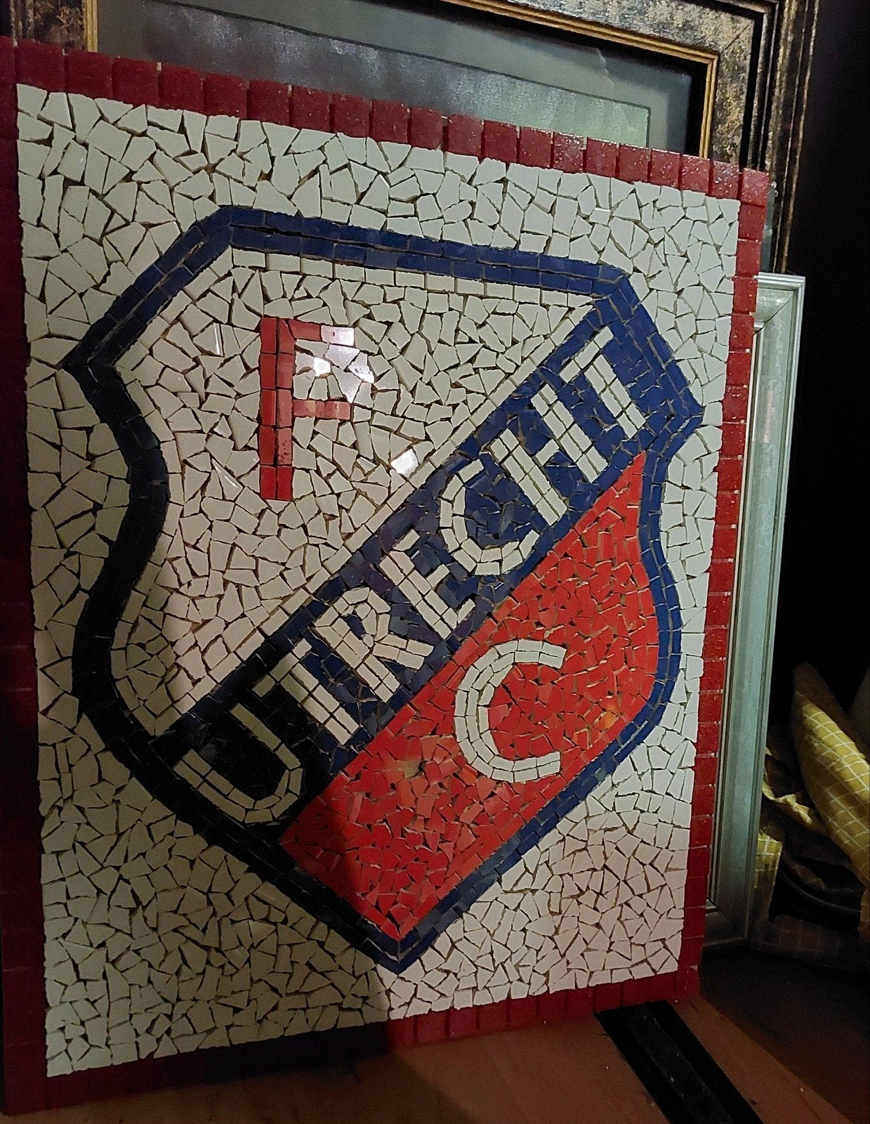 FC Utrecht Mozaïek Wanddecoratie, Ophalen of Verzenden, Zo goed als nieuw