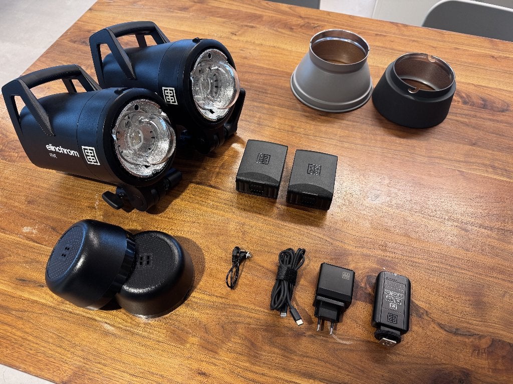 Elinchrom FIVE 2x monolights + Skyport Transmitter, Ophalen, Zo goed als nieuw, Flitslamp, Elinchrom