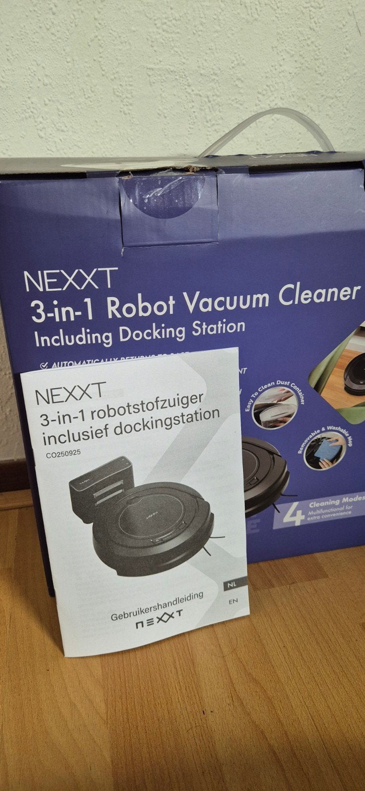 Nexxt 3-in-1 Robotstofzuiger met Dockingstation, Overige merken, Ophalen of Verzenden, Zo goed als nieuw, Robotstofzuiger