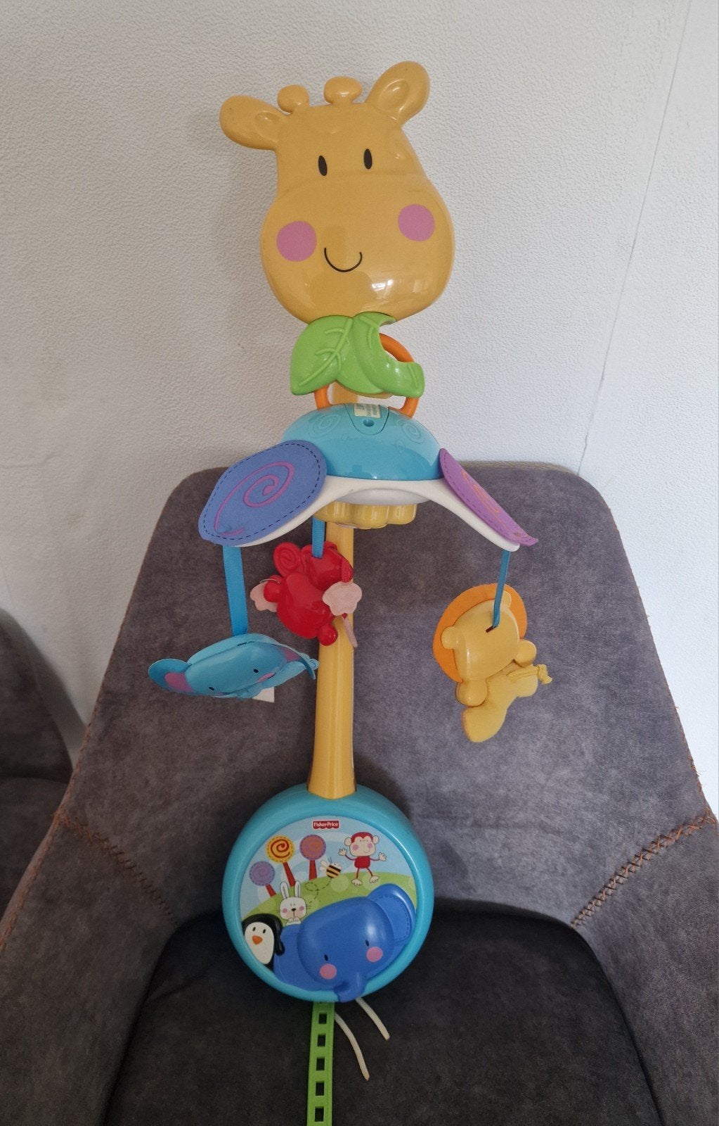 Fisher-Price Muziekmobiel Giraf met Licht en Geluid, Ophalen, Gebruikt, Mobiel, Met licht