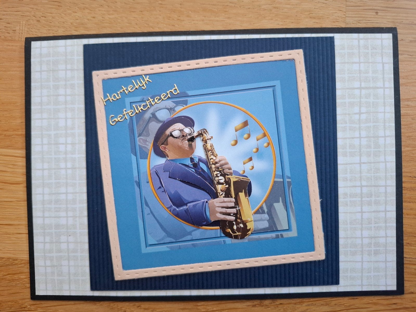 Zelfgemaakte felicitatiekaart muziek, Hobby en Vrije tijd, Ophalen of Verzenden, Nieuw