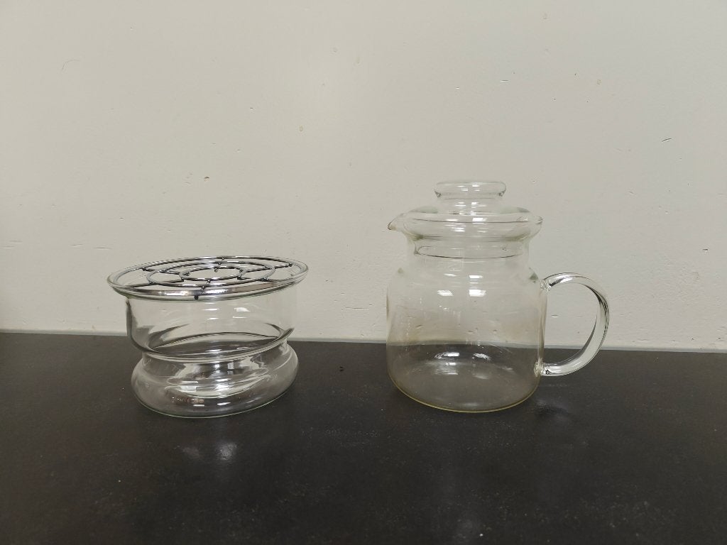 glazen theepot en lichtje, Huis en Inrichting, Gebruikt, Overige typen, Onbekend, Ophalen of Verzenden