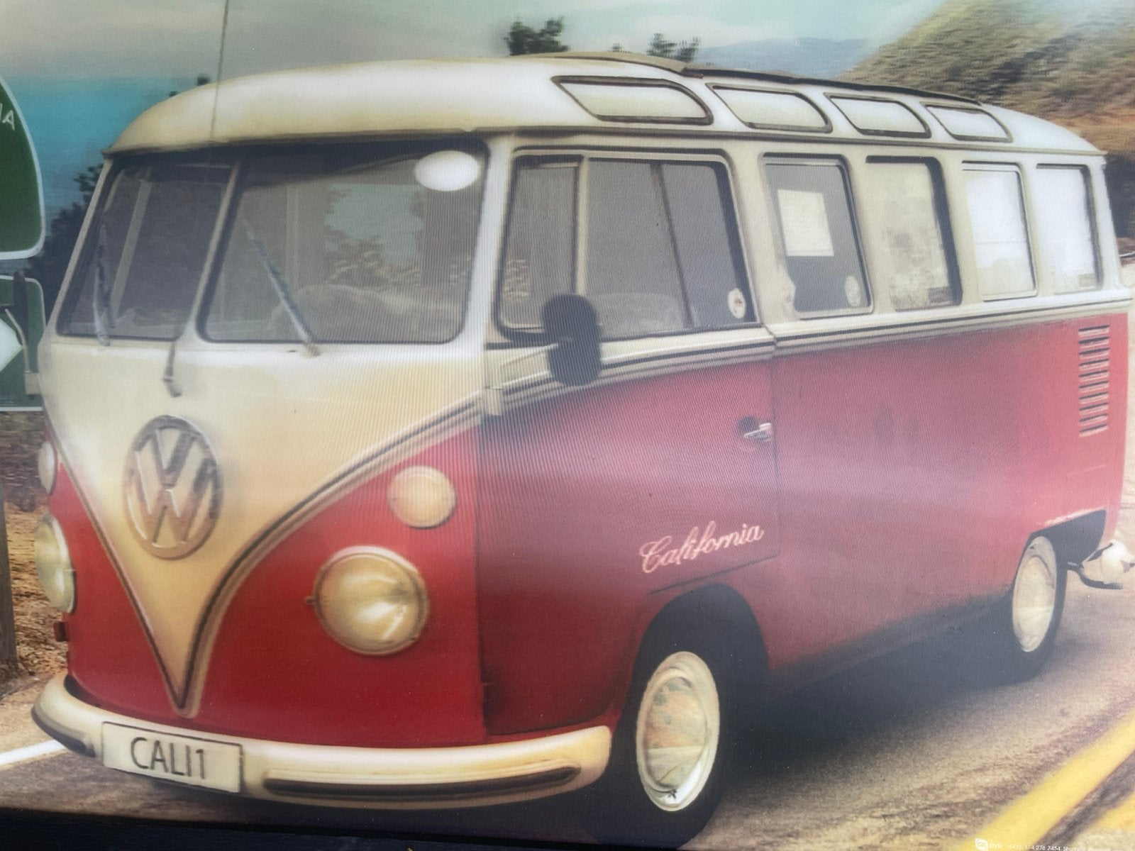 VW bus 3d poster in lijst, Ophalen, Nieuw, Minder dan 50 cm, Foto of Poster