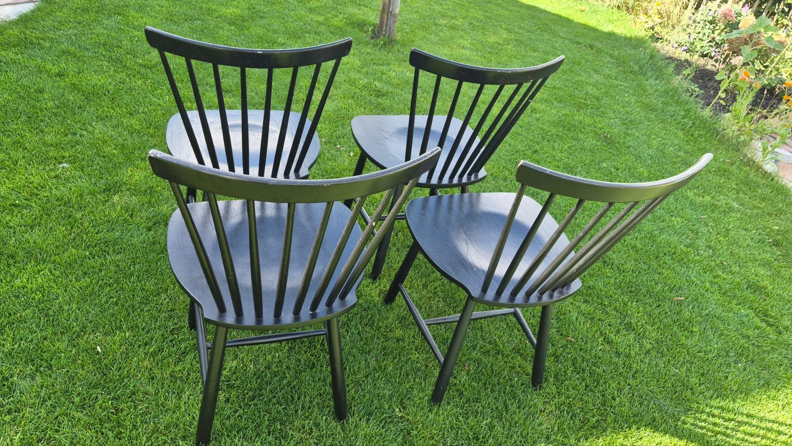 leuke spijlenstoelen, Ophalen, Gebruikt, Zwart, Hout