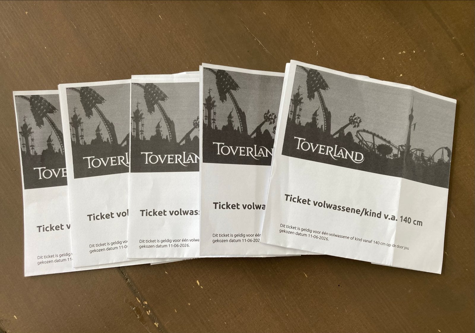 Toverland kaartjes, Twee personen, Ticket of Toegangskaart