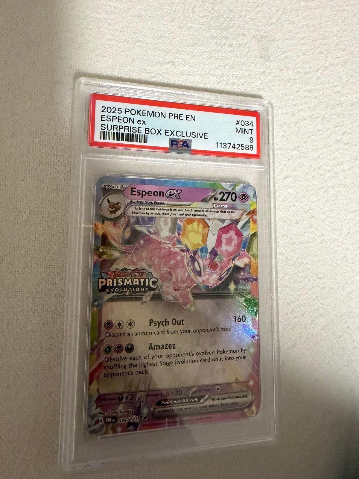Espeon EX psa 9, Verzenden, Zo goed als nieuw
