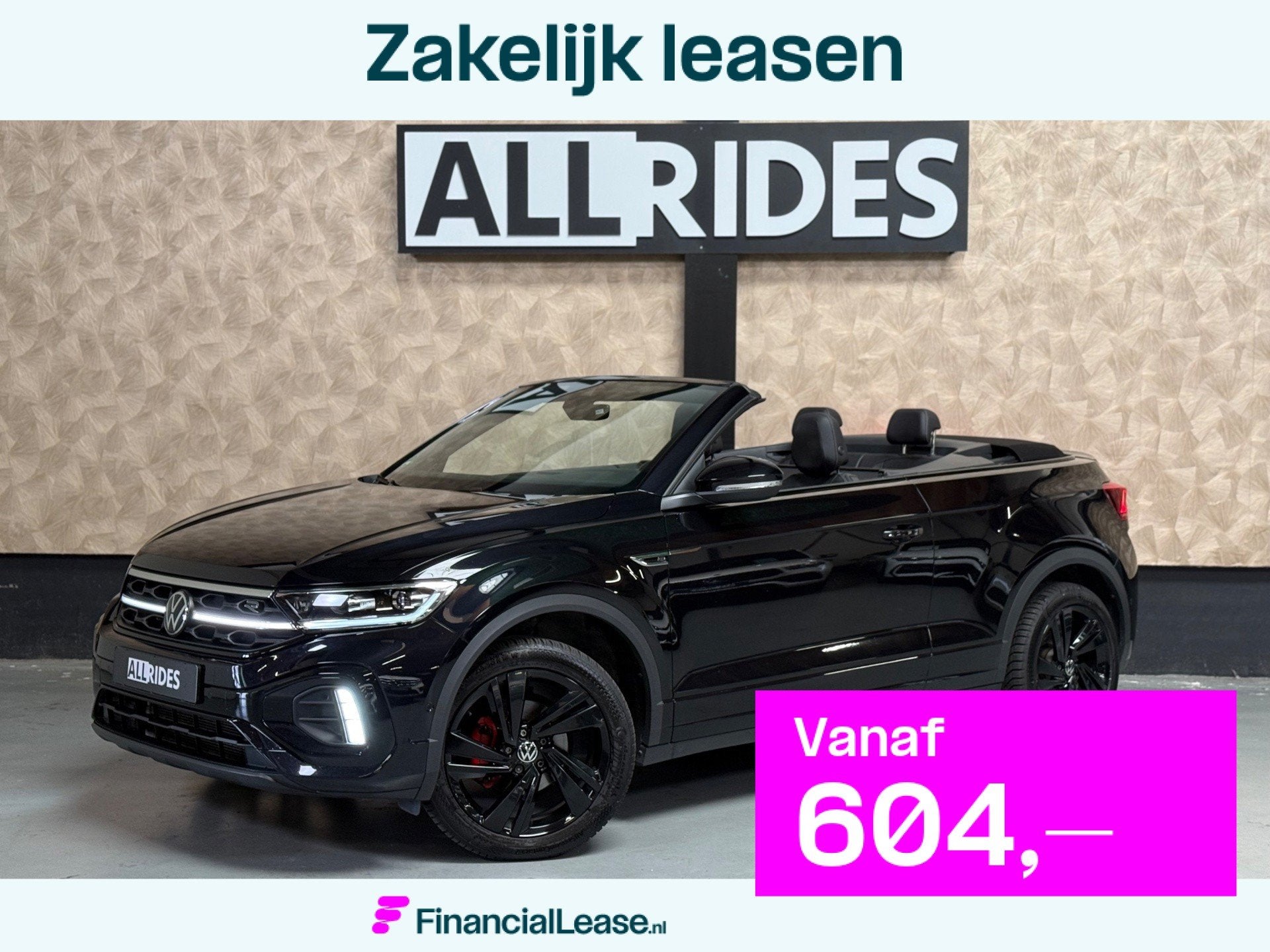 Volkswagen T-Roc Cabrio 1.5 TSI R-Line | Pano | Camera | Car, 1498 cc, 4 cilinders, Zwart, Leder