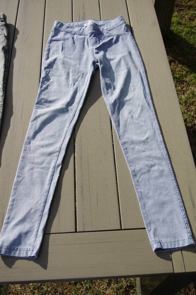 Tregging, blauw/grijze spijkerstof H&M; maat 152, Broek, Gebruikt, Meisje, H&M