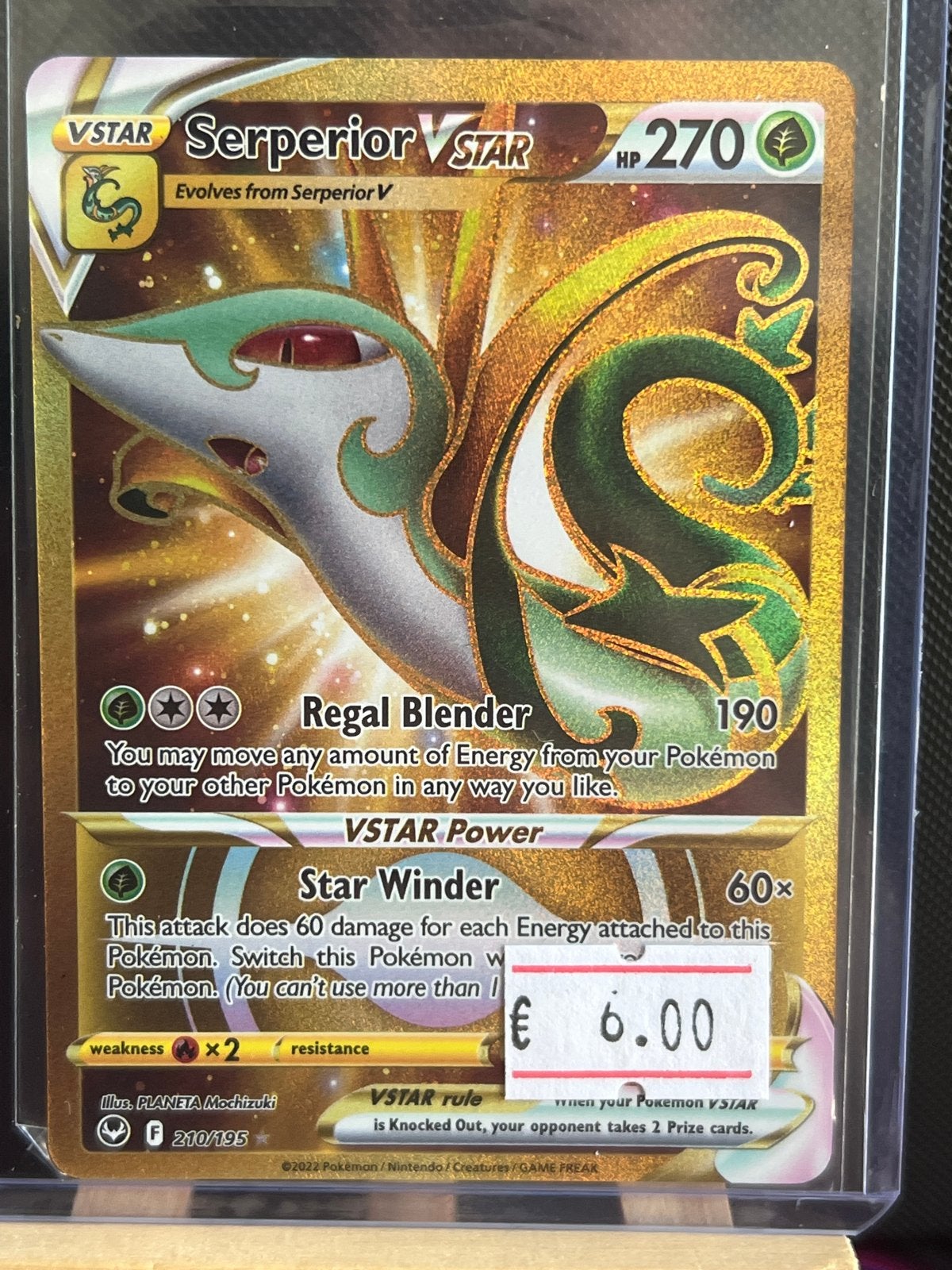 Pokémon Kaart Serperior VSTAR 210/195 (Foil), Ophalen of Verzenden, Zo goed als nieuw, Losse kaart, Foil