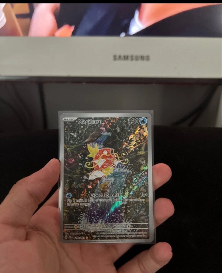 Magikarp Pokémon kaart - paldean evolved, Verzenden, Zo goed als nieuw, Losse kaart, Foil