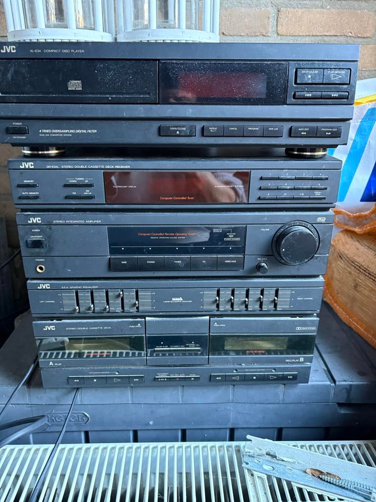 JVC Stereo Set - Cd, Dubbel Cassette, Tuner, Versterker, Ophalen, Gebruikt, Losse componenten, Cassettedeck
