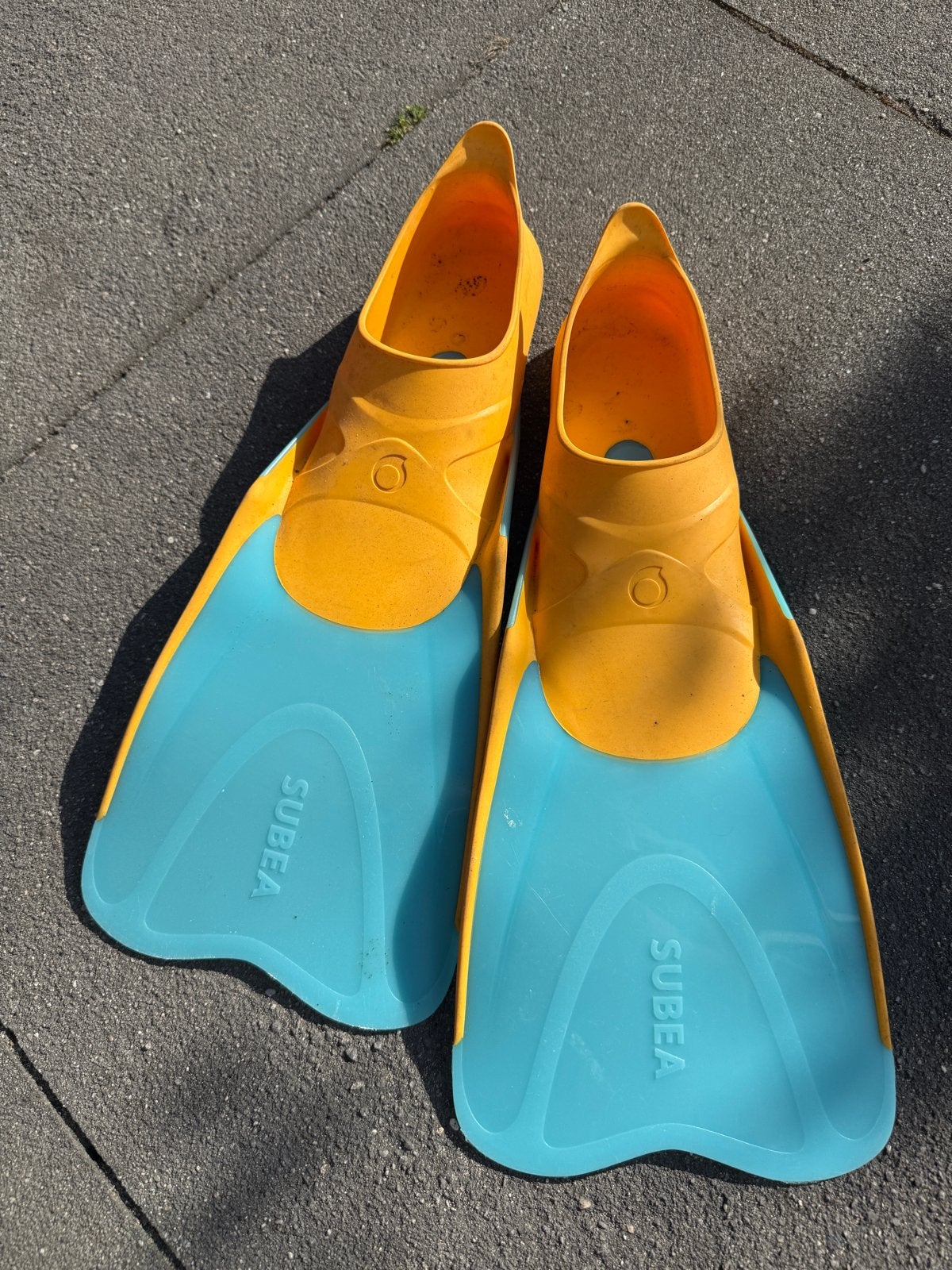 Suboea Flippers MT 35 - Geel/Blauw, Watersport en Boten, Ophalen of Verzenden, Gebruikt, Overige typen